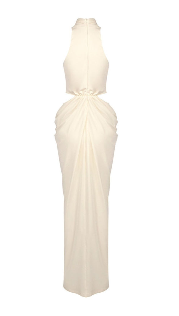 AIIZIE Jayme Halter Cutout Maxi Dress - Elegant Draped Knot Detail - product image