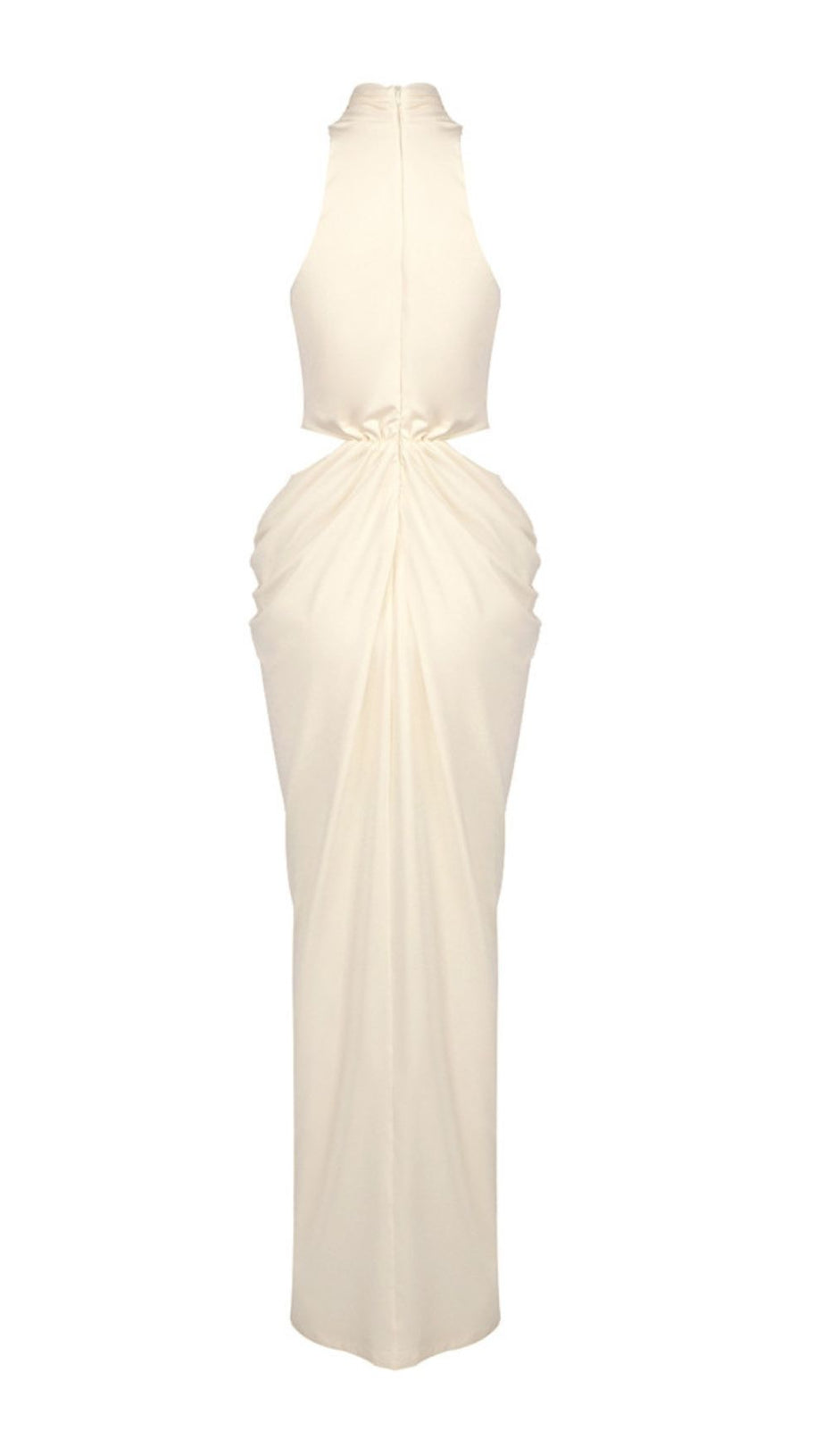 Jayme Halter Cutout Maxi Dress - Elegant Draped Knot Detail