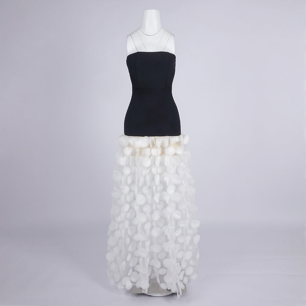 Trägerloses A-Linien-Maxikleid Weiß 