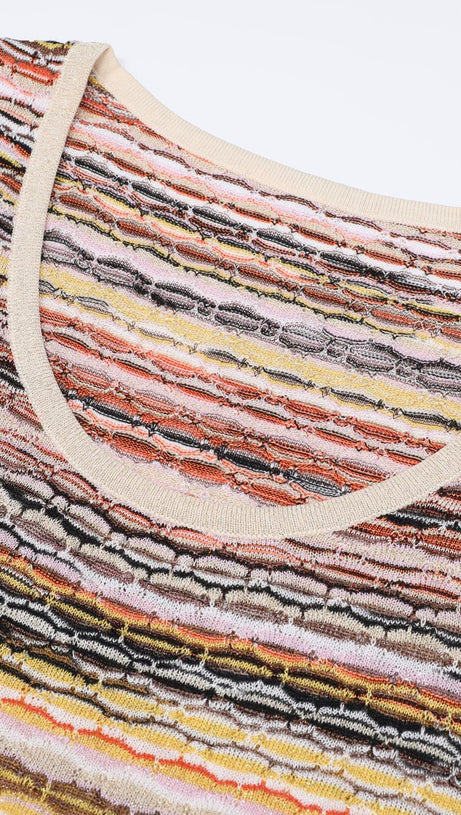 Julia Multi-Stripe Knit Maxi Dress - Effortless Long Sleeve Elegance