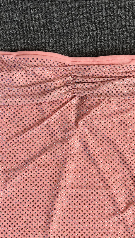 ORANGE CRYSTAL-EMBELLISHED BODYCON MIDI DRESS