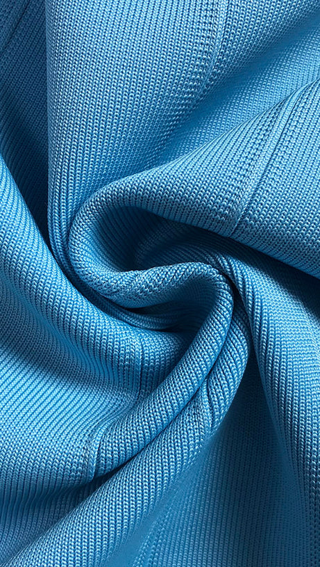 ABIGAIL ONE-SHOULDER BANDAGE MIDI DRESS IN BLUE