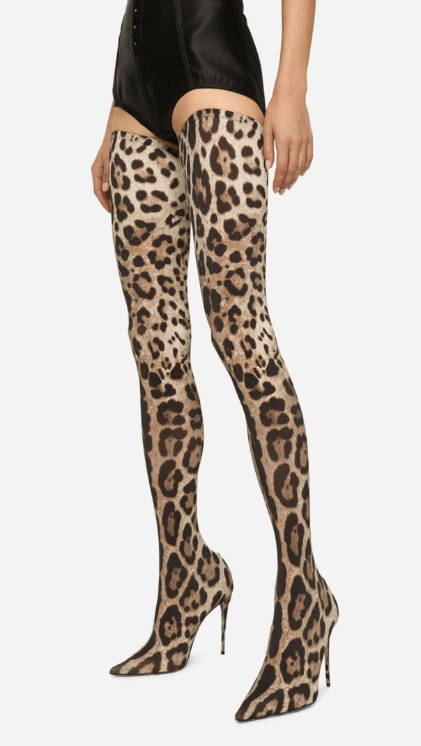AIIZIE GISELLE LEOPARD PRINT THIGH-HIGH BOOTS - product image
