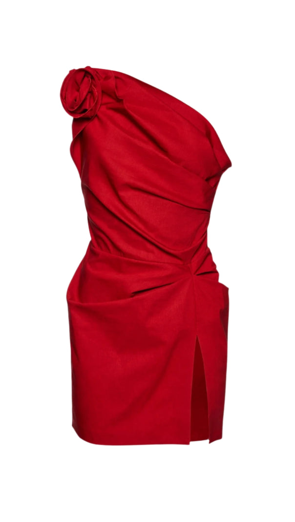 AIIZIE OAYENA FLORAL APPLIQUÉ ONE SHOULDER MINI DRESS - product image