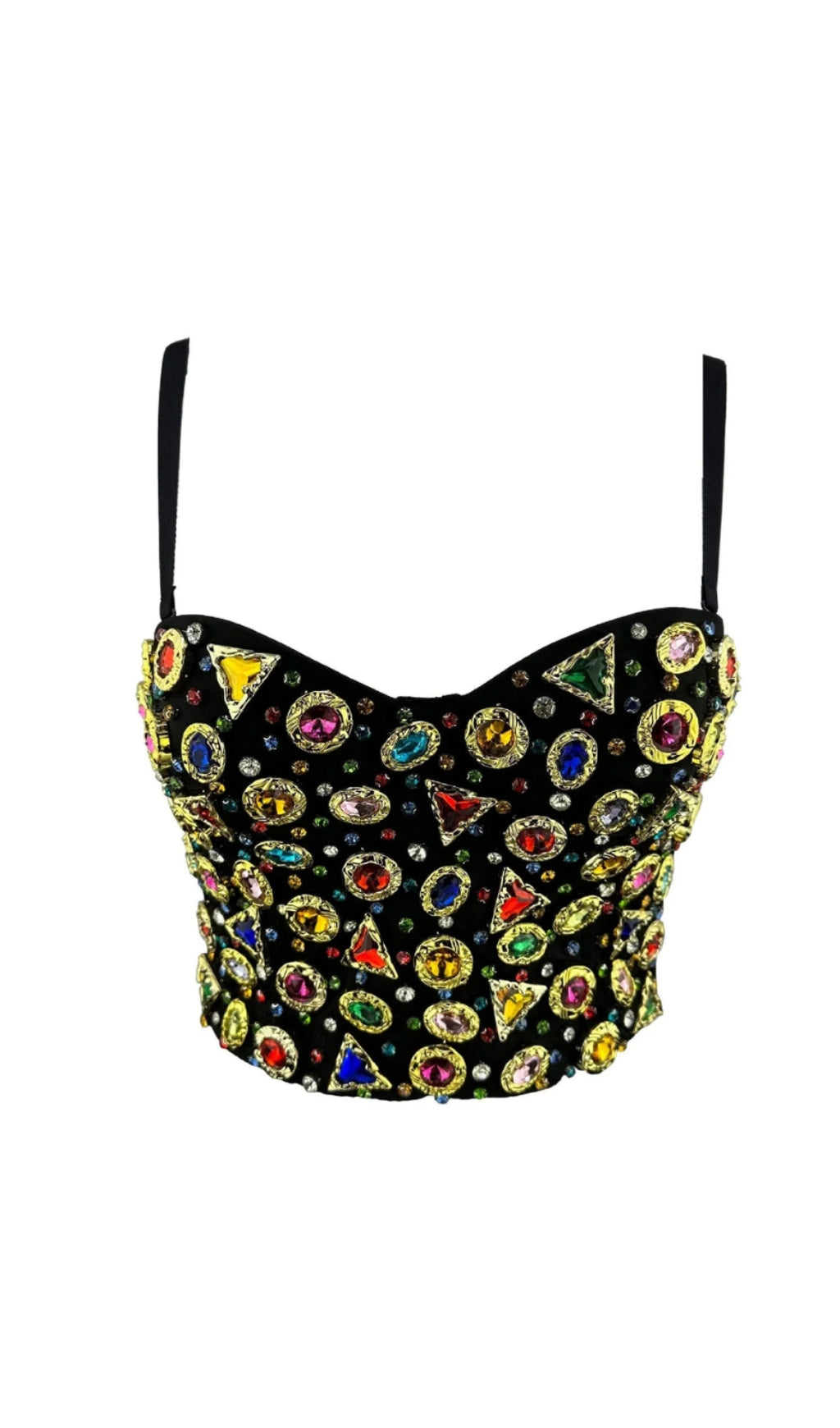 Colorful Stones Short Waist Corset