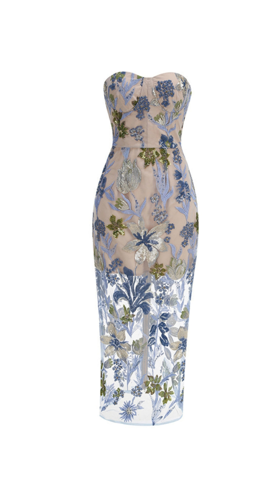 DAHLIA BABY BLUE MULTI MAXI DRESS