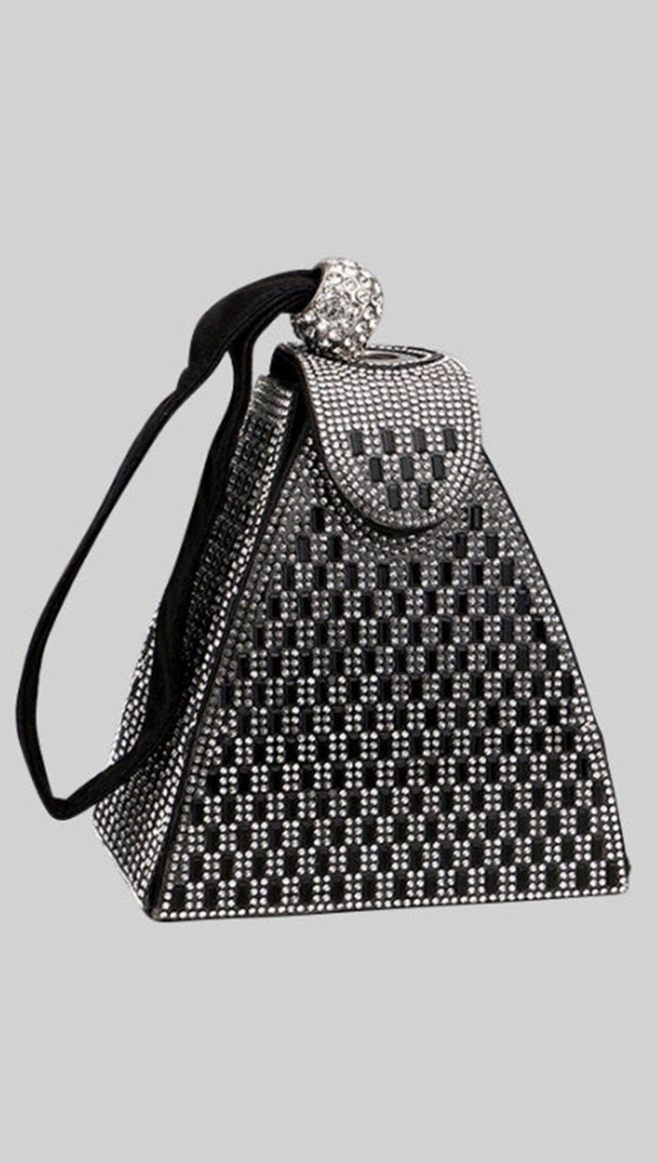 RHINESTONE-EMBELLISHED PYRAMID HANDBAG