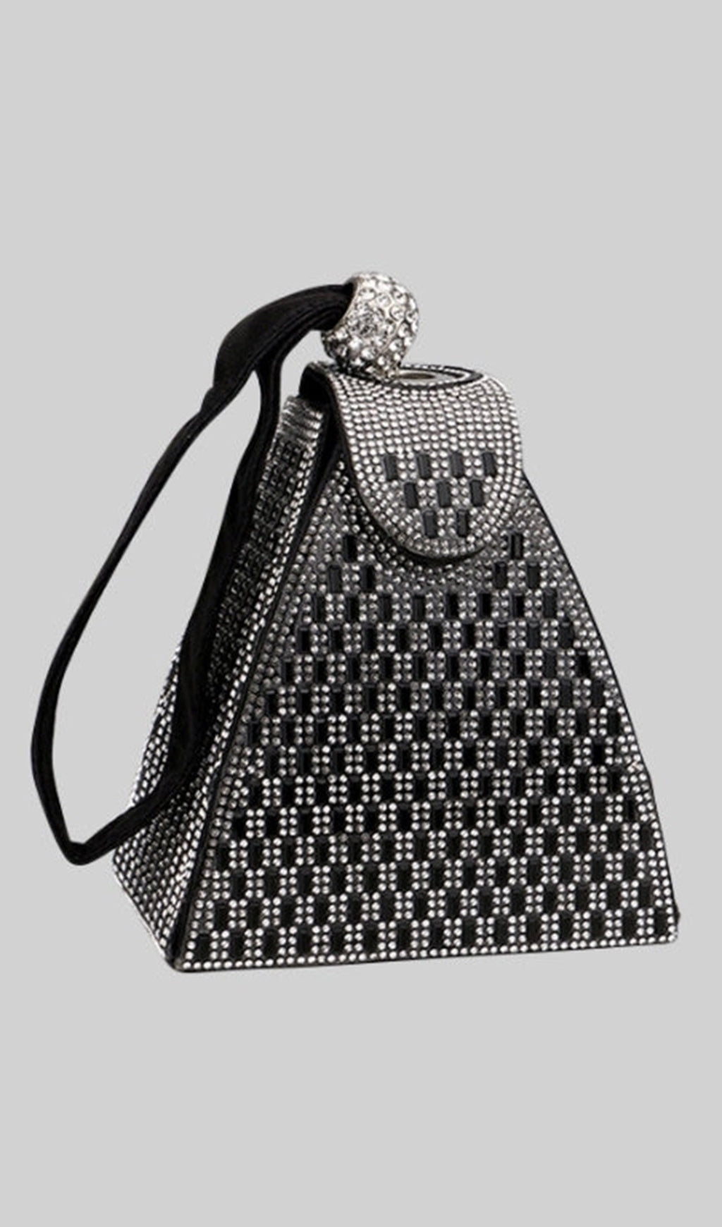 RHINESTONE-EMBELLISHED PYRAMID HANDBAG