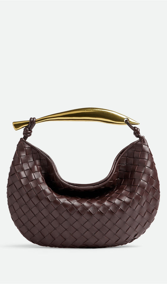 AIIZIE AVIANNA WEAVE METAL HANDBAG - CHOCOLATE - product image