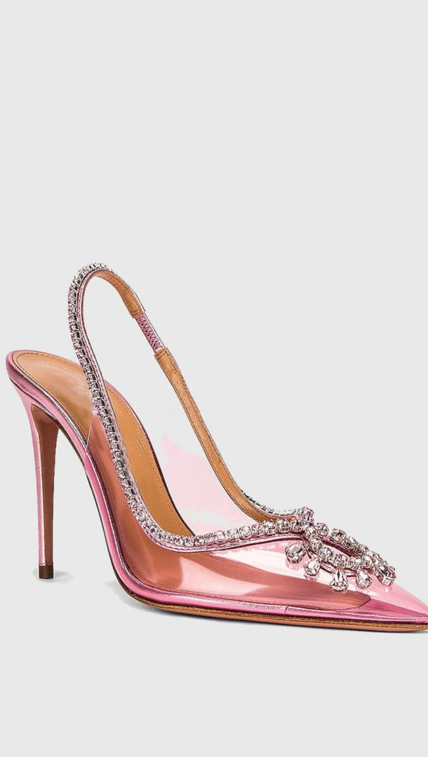 AIIZIE ARABELA RHINESTONE EMBELLISHED PUMPS - PINK - product image