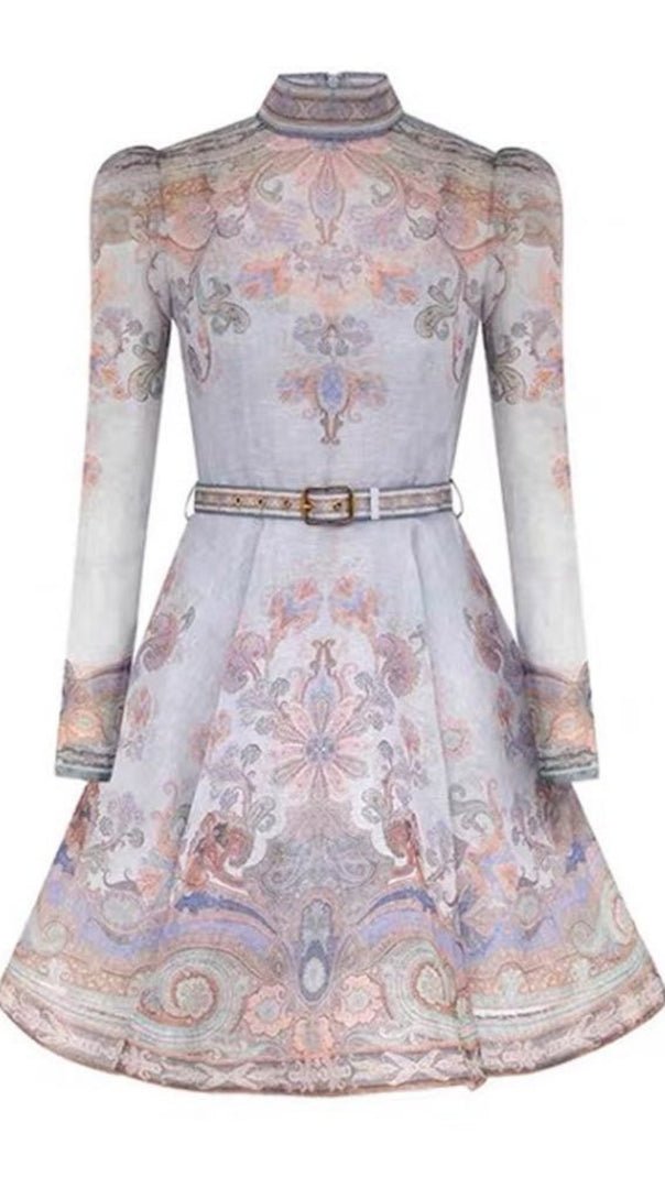 AIIZIE RETRO PRINCESS DRESS WITH PURPLE GAUZE AND COLORFUL PATTERNS - product image