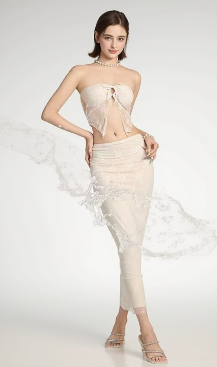 Donat Apricot Lace Two-Piece Swimsuit