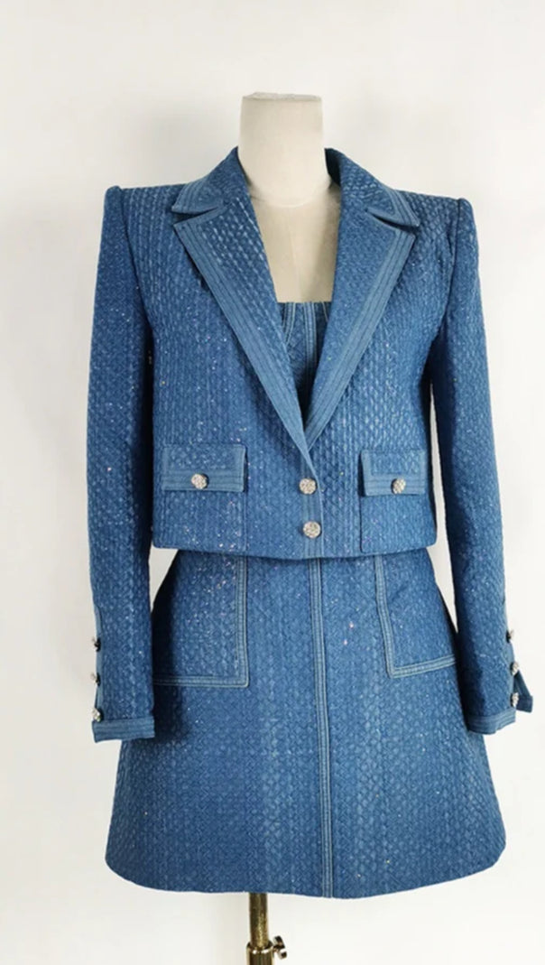 AIIZIE ANGELA DENIM JACKET IN BLUE - product image