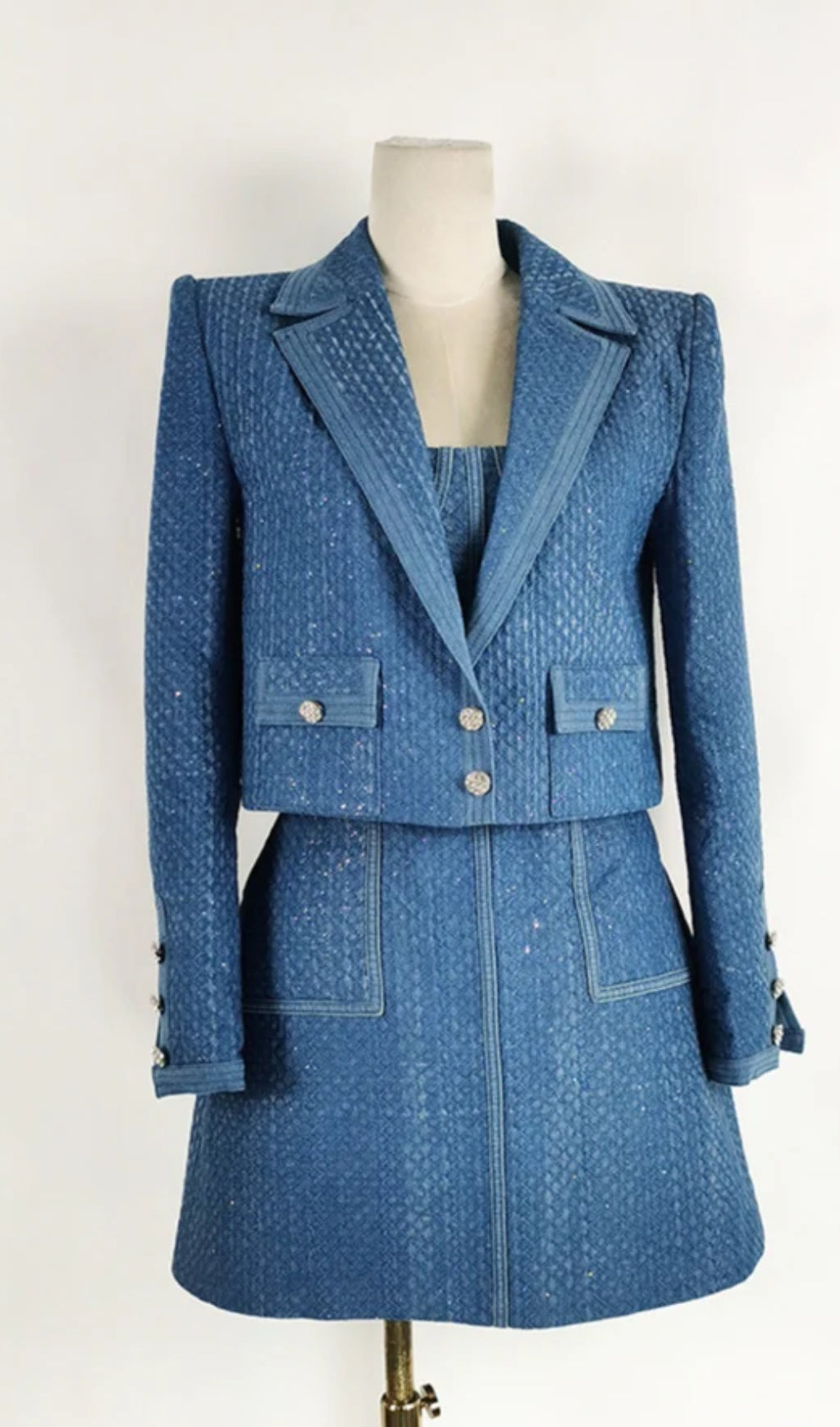 AIIZIE ANGELA DENIM JACKET IN BLUE - product image