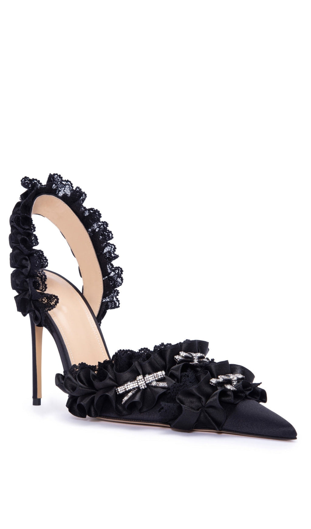 AIIZIE AVAH BOW-EMBELLISHED SLINGBACK PUMPS - BLACK - product image