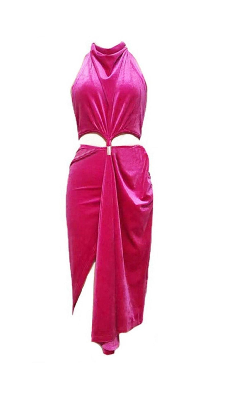 Geteiltes Maxikleid in Pink 