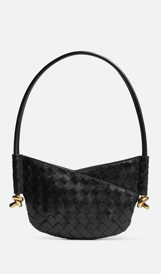 AIIZIE AZALEA WEAVE MINI SHOULDER BAG - BLACK - product image