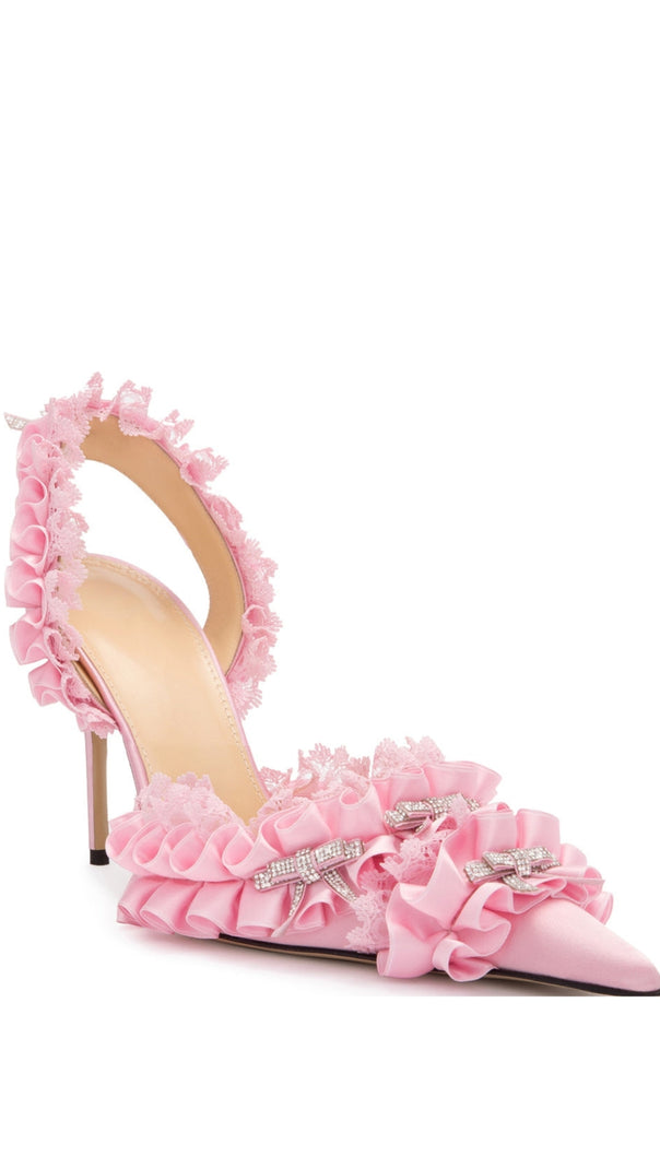 AIIZIE AVAH BOW-EMBELLISHED SLINGBACK PUMPS - PINK - product image