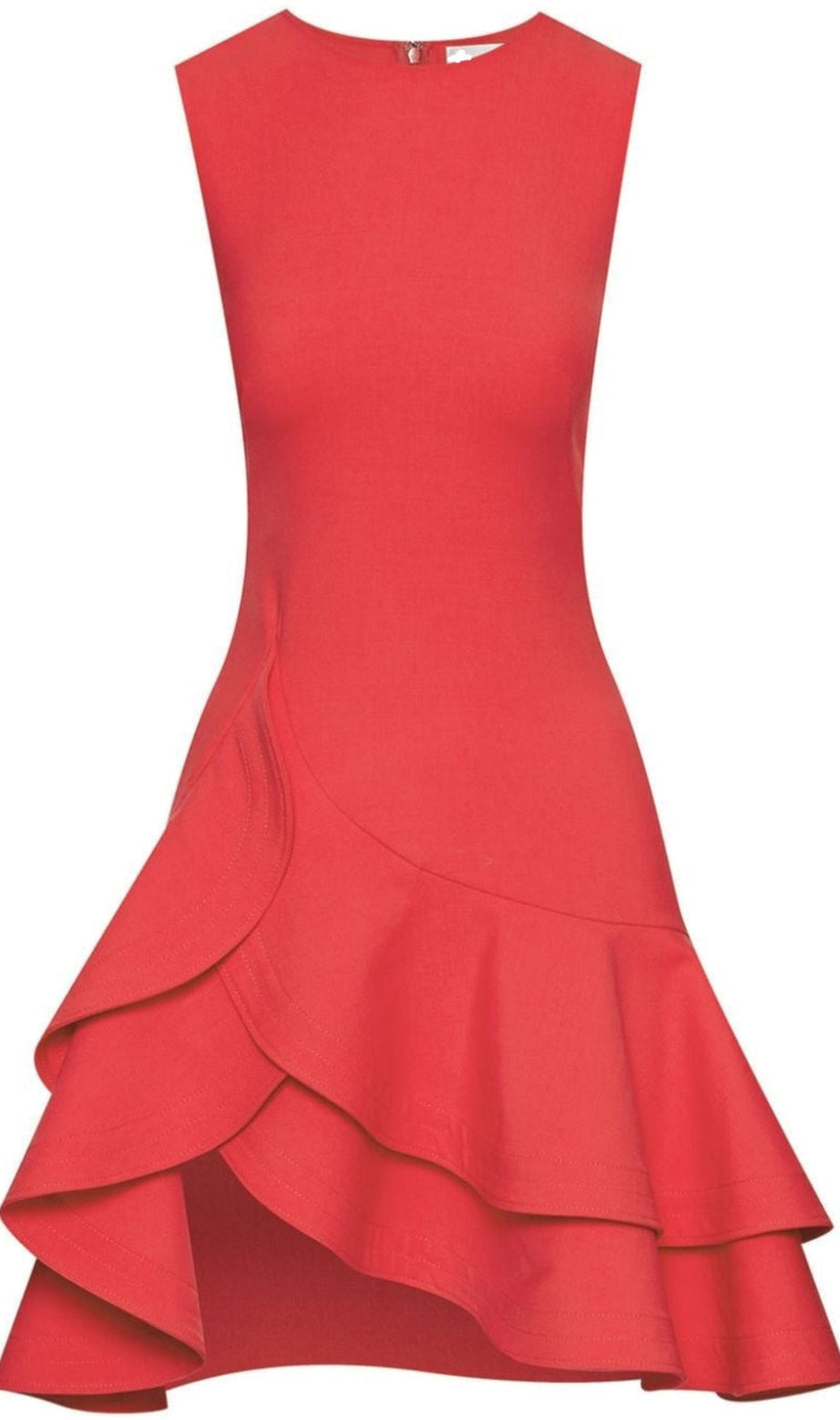 Gestuftes Minikleid mit Rüschen in Rot 