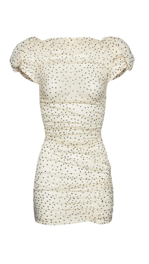 AIIZIE EADLLA RUCHED POLKA DOT MINI DRESS - product image