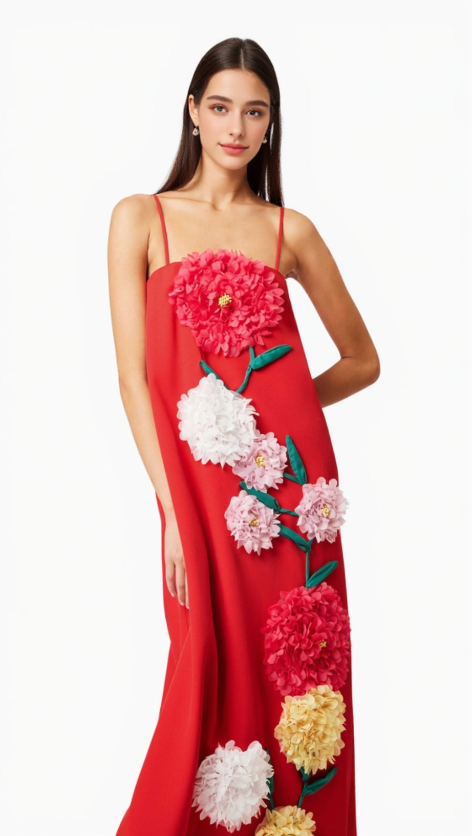 Judy – Buttercup – Besticktes Maxikleid in Rot