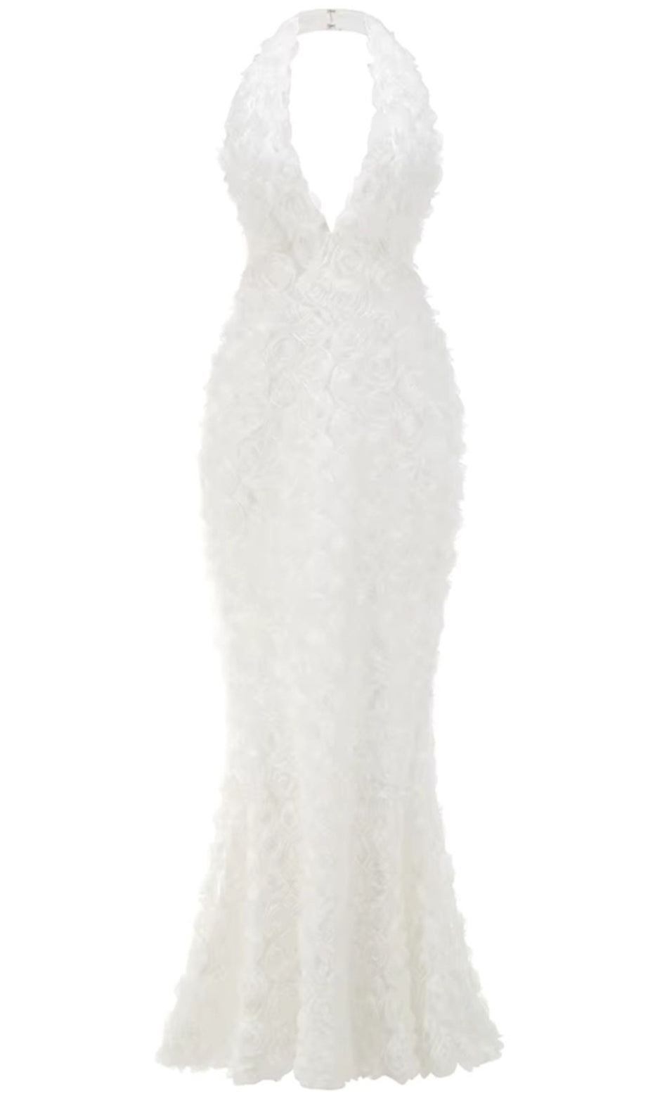 Halter Floral Maxi Dress White