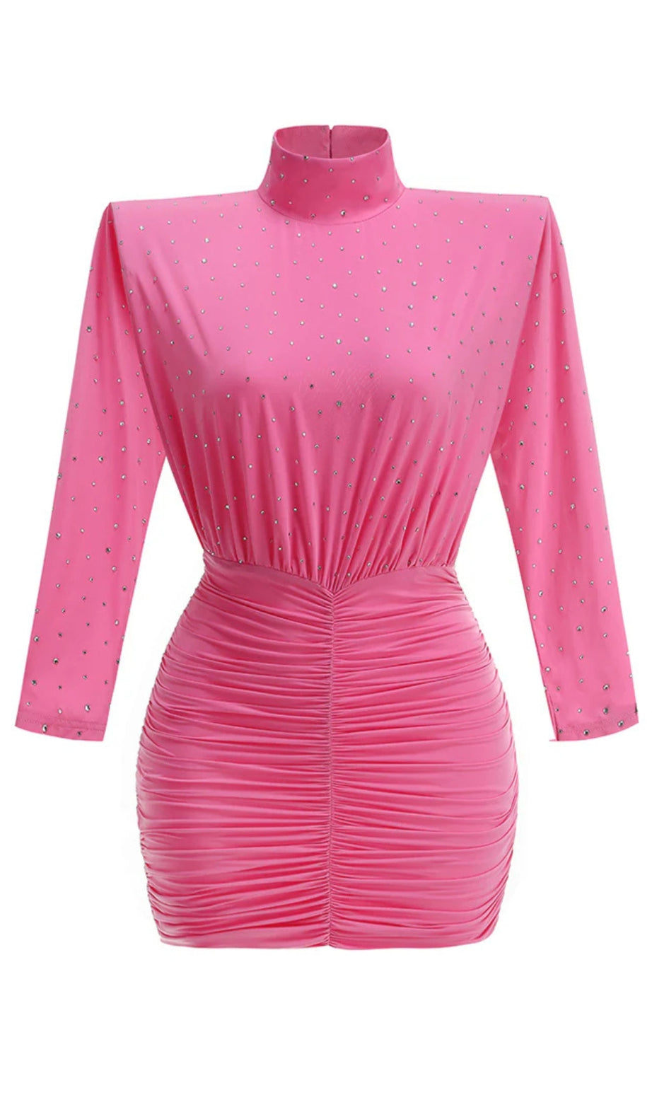 Turtle Crystal Embellished Draped Mini Dress