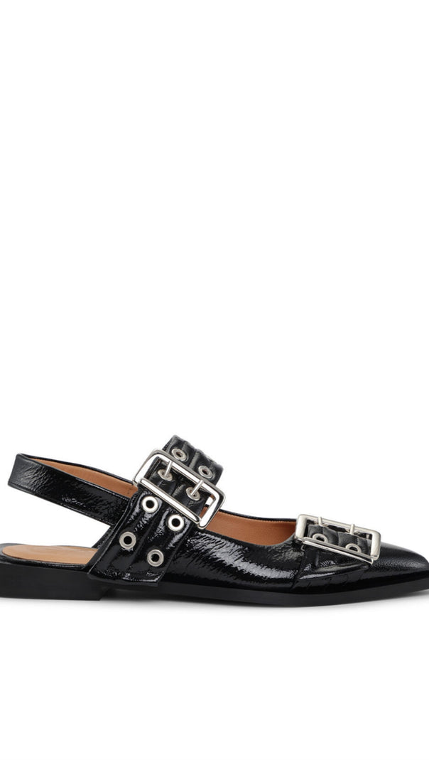 AIIZIE ANABELLA BUCKLE BALLERINAS - BLACK - product image