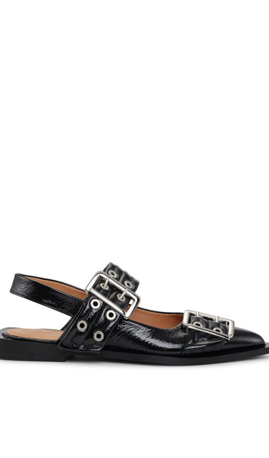 AIIZIE ANABELLA BUCKLE BALLERINAS - BLACK - product image
