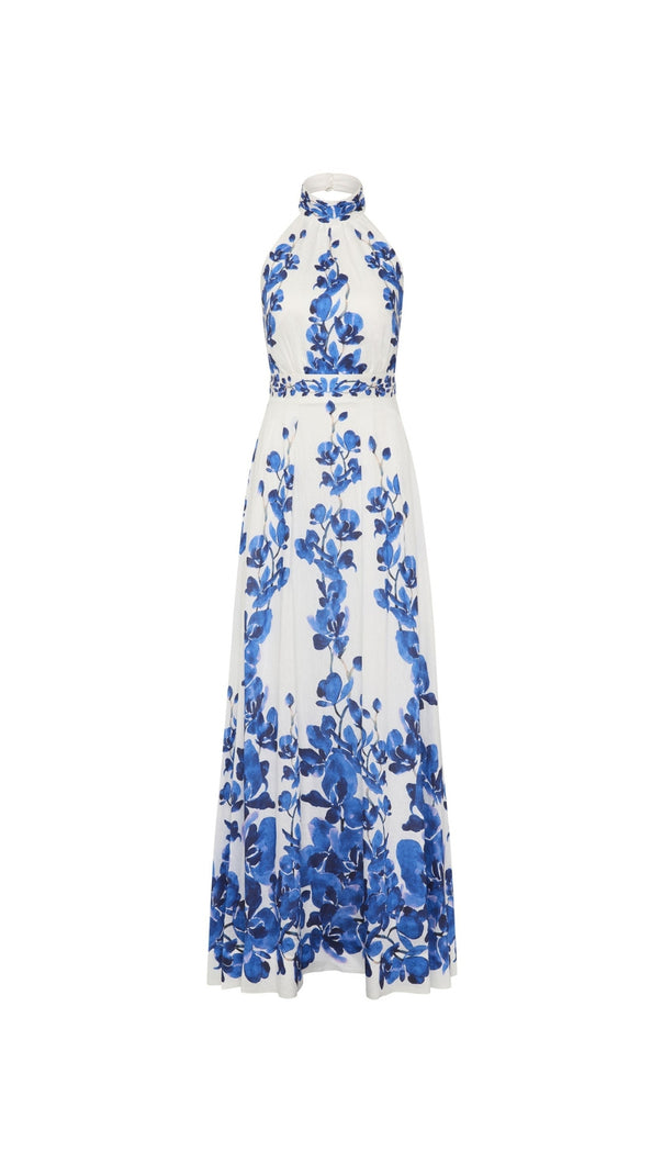 AIIZIE ASHLEY ORCHID PRINT MAXI DRESS IN WHITE - product image
