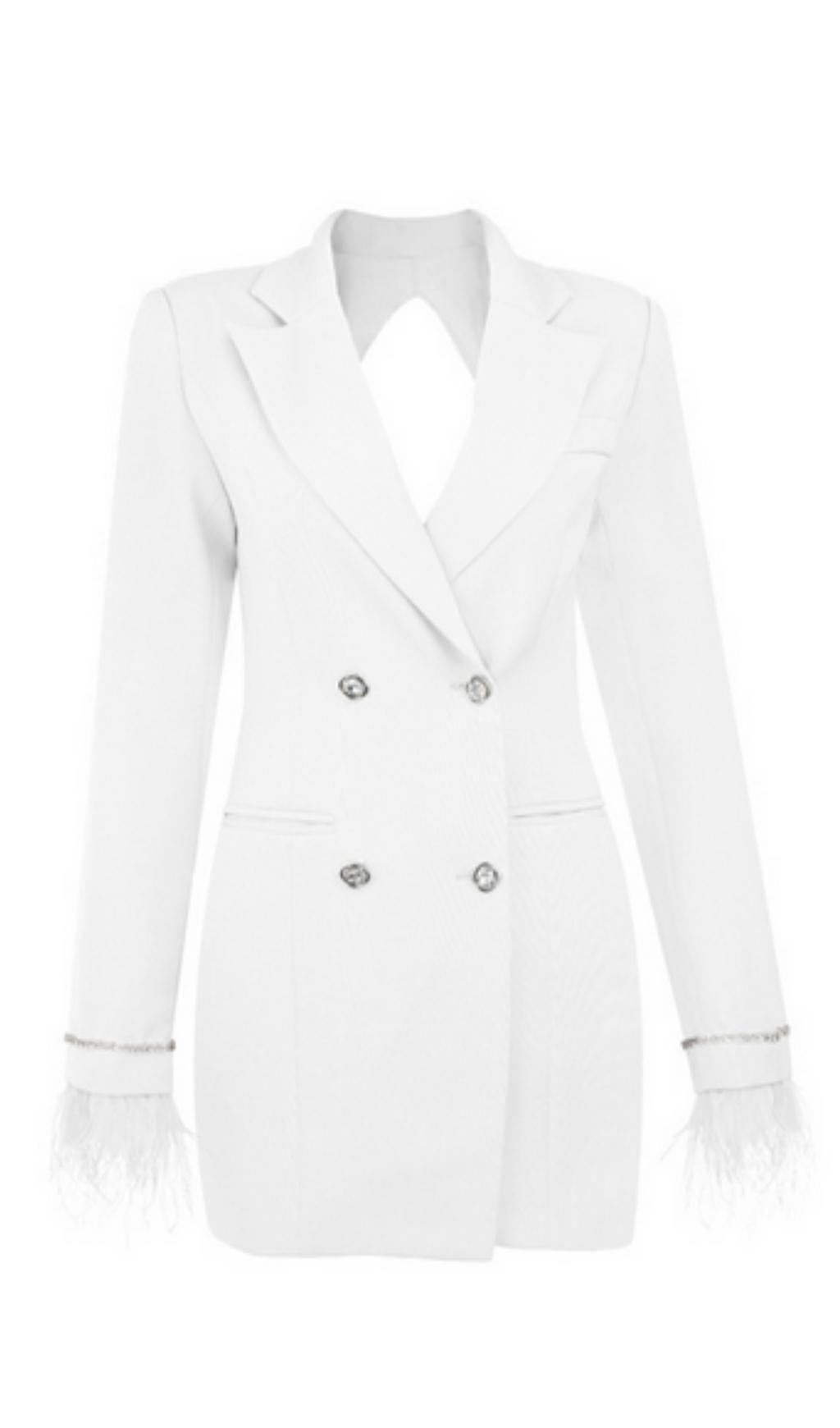 MINIABITO SCOLLO SCHIENA CON PIUME