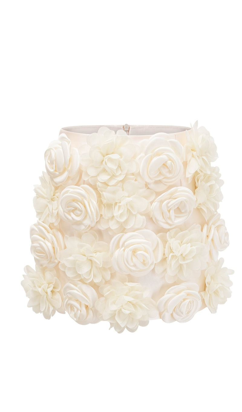 faux-flower mini skirt