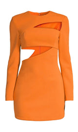 Ivanna Bonded Crepe Mini dress in orange