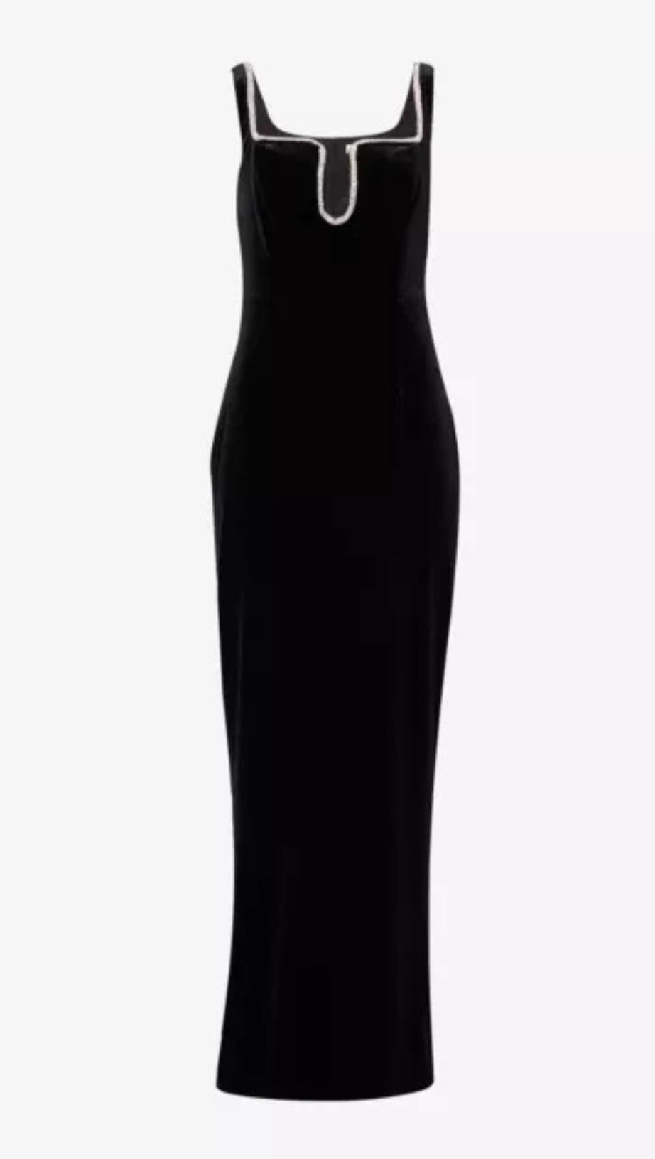 Maxikleid aus Samt mit Kristallverzierung