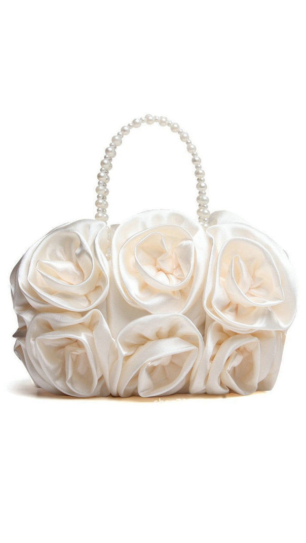 AIIZIE SATIN ROSETTES PEARL HANDBAG - product image