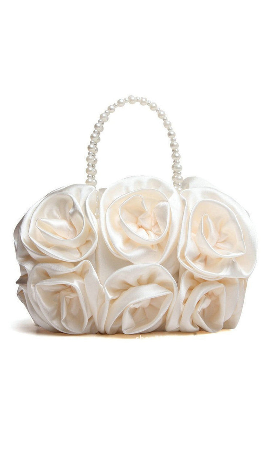 Satin Rosetten Perlen Handtasche