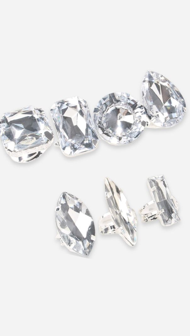 AIIZIE DANA CRYSTAL RINGS 7 SET - product image