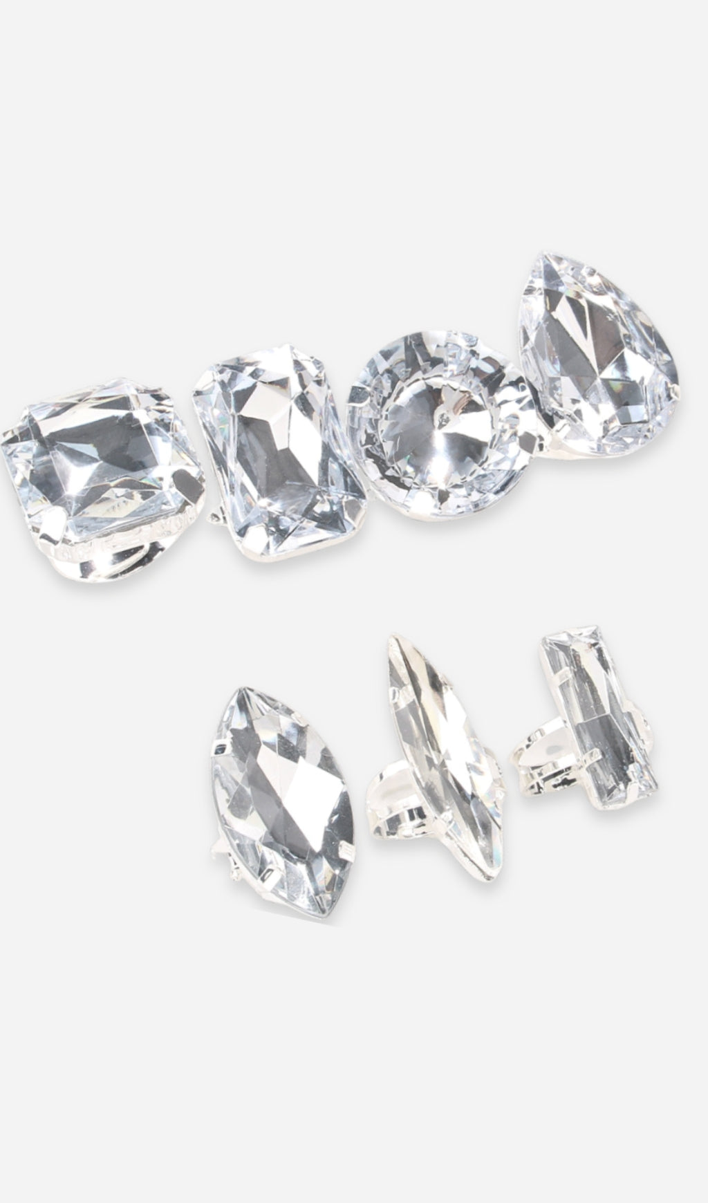 DANA CRYSTAL RINGS 7 SET