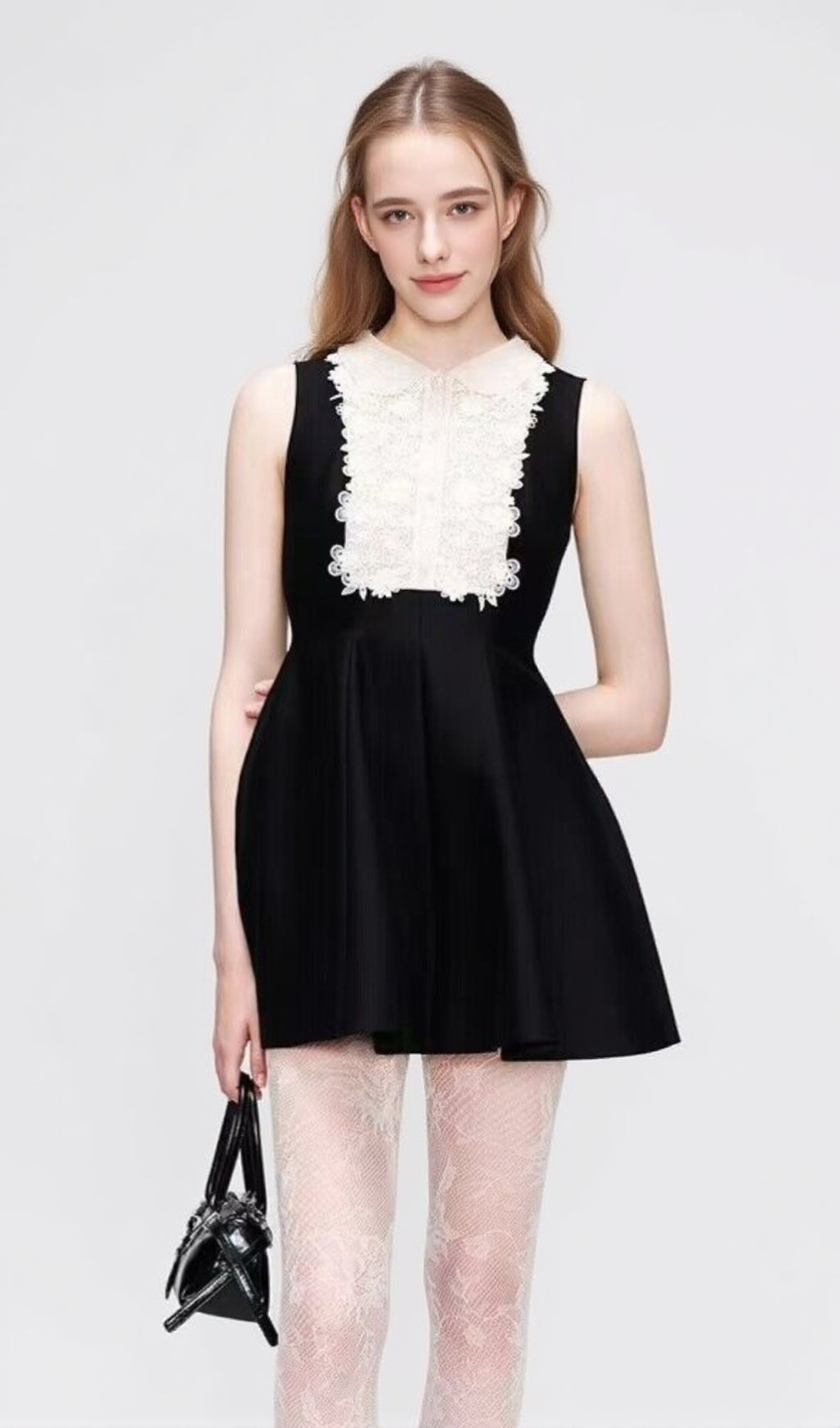 DARAY BLACK LACE SLEEVELESS MINI DRESS