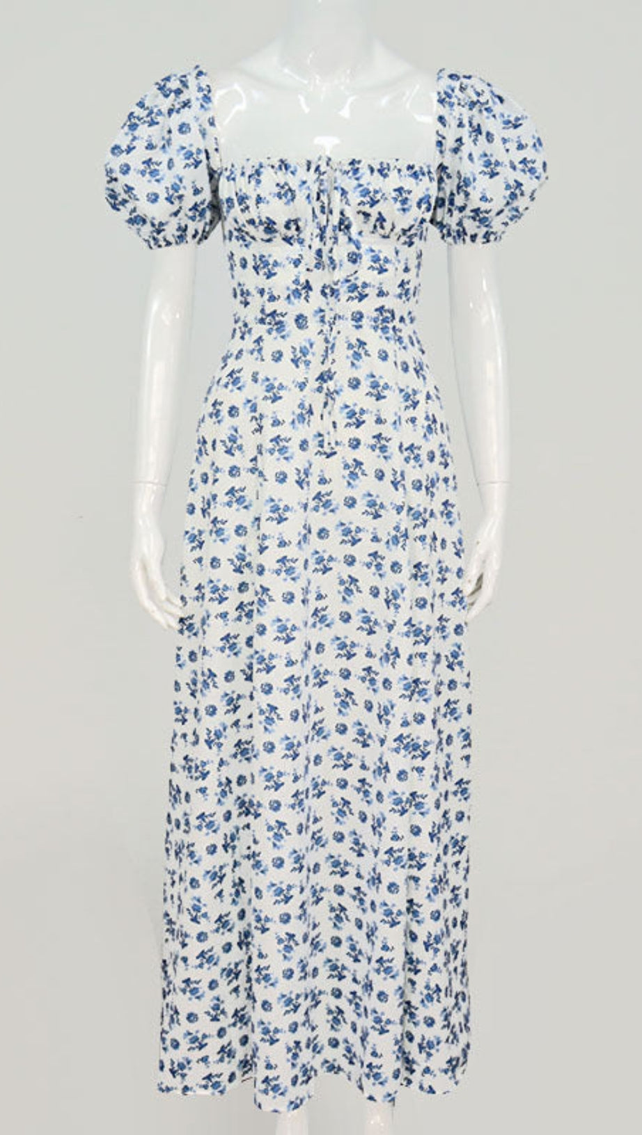 ABITO MIDI FLOREALE BLU 