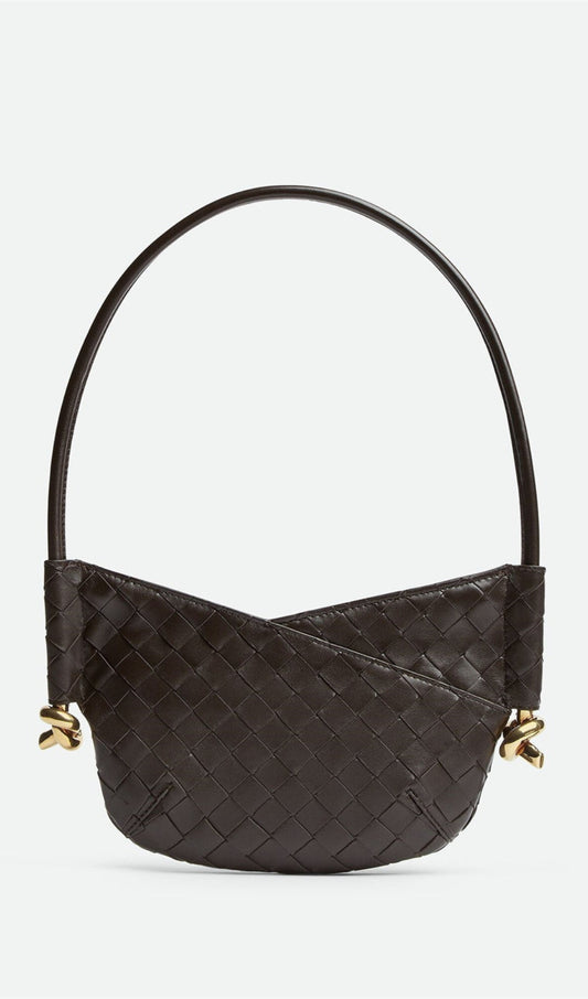 AIIZIE AZALEA WEAVE MINI SHOULDER BAG - CHOCOLATE - product image