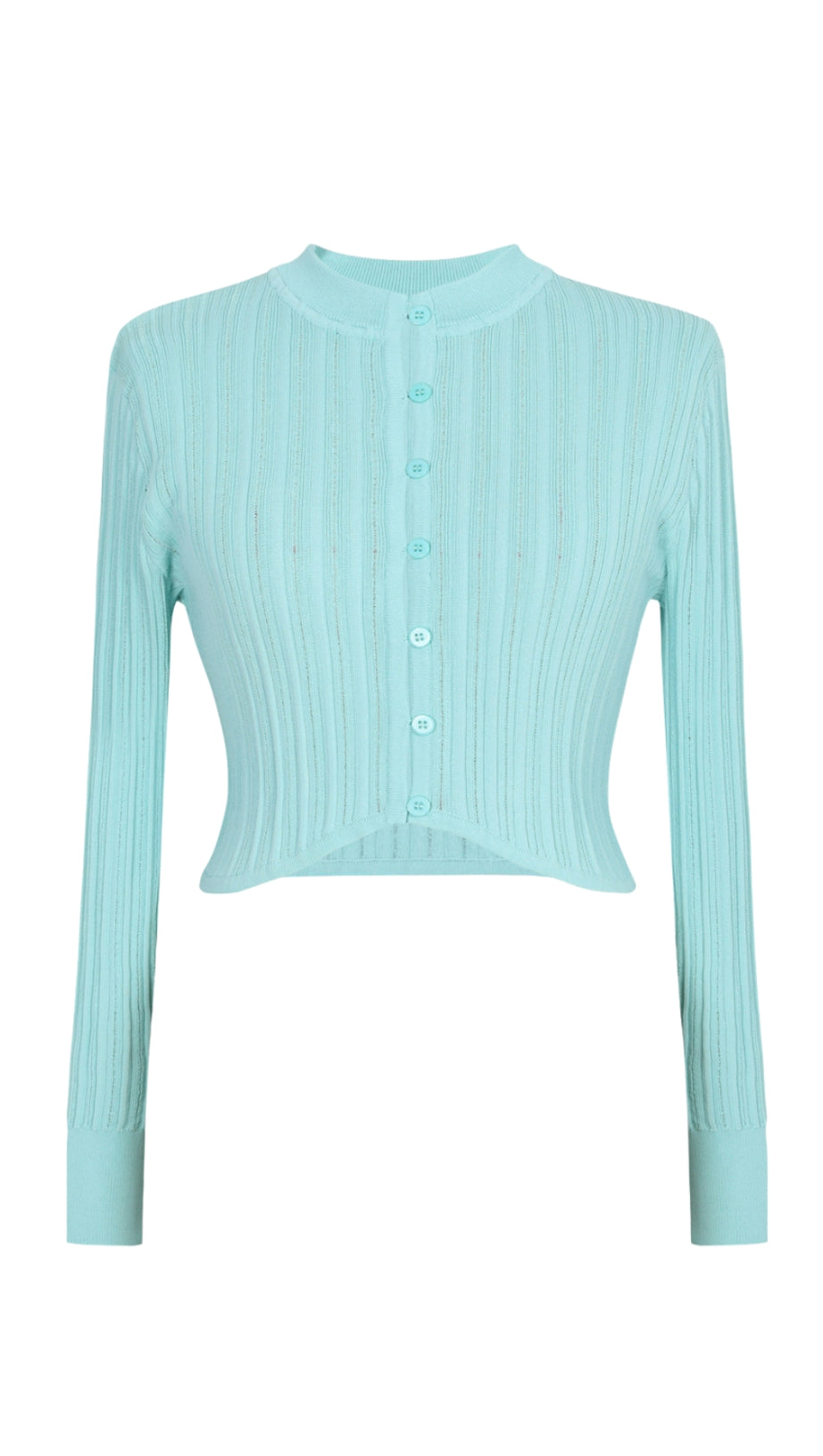 ARCHETYPES RIBBED POINTELLE-KNIT SWEATERS IN GREEN