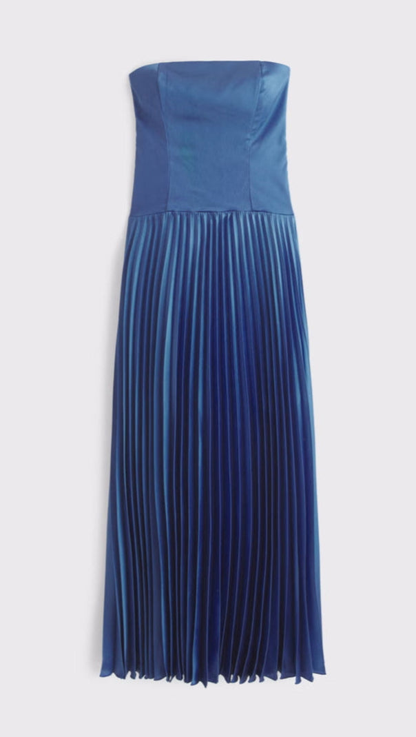 AIIZIE GISELLE PLEATED DROP-WAIST MAXI DRESS IN BLUE - product image