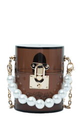 BROWN ACRYLIC PEARL JELLY BAG