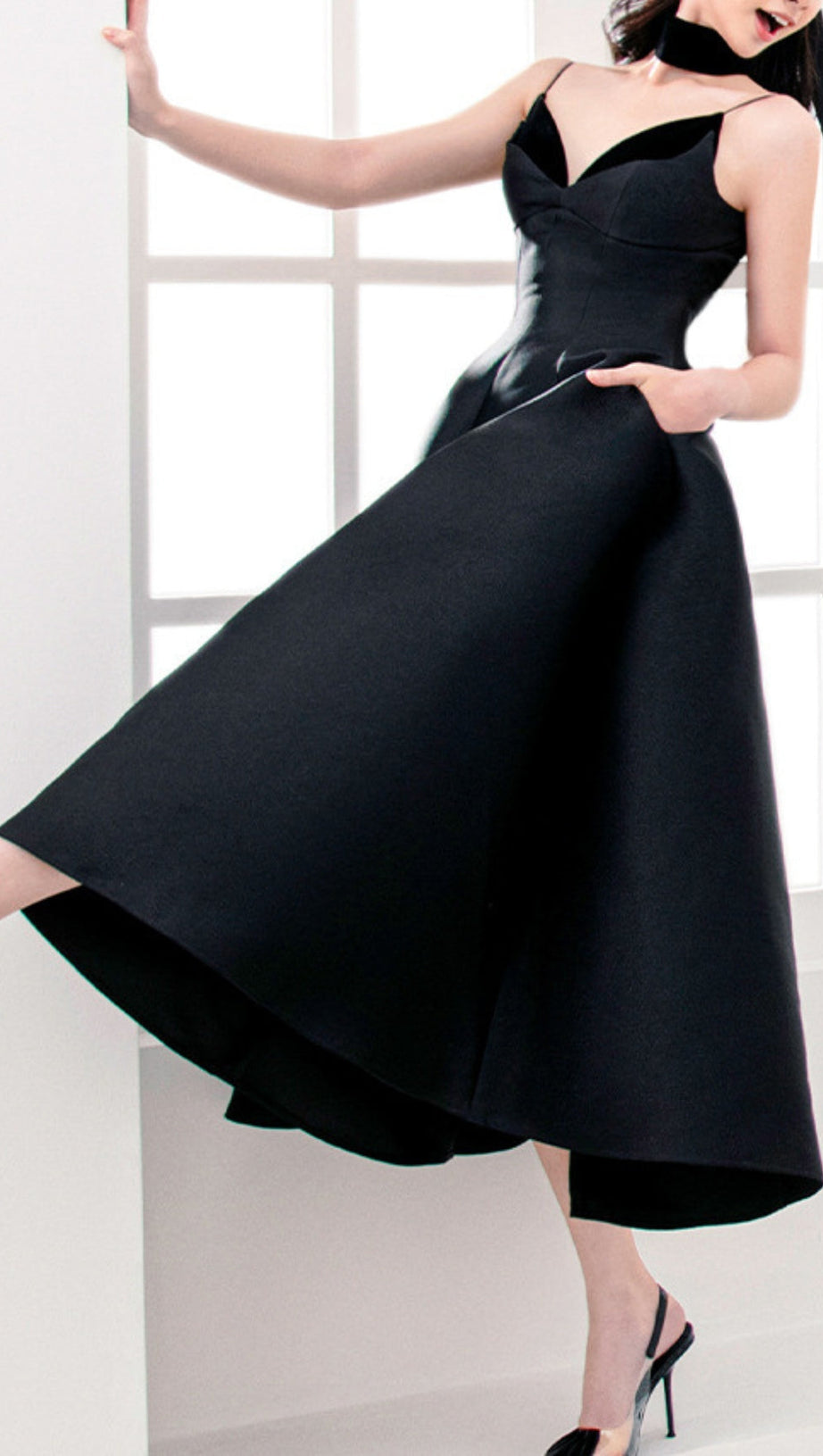 ABITO MIDI PATCHWORK NERO