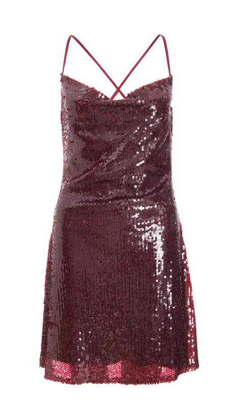 mini abito con paillettes stephanie wine
