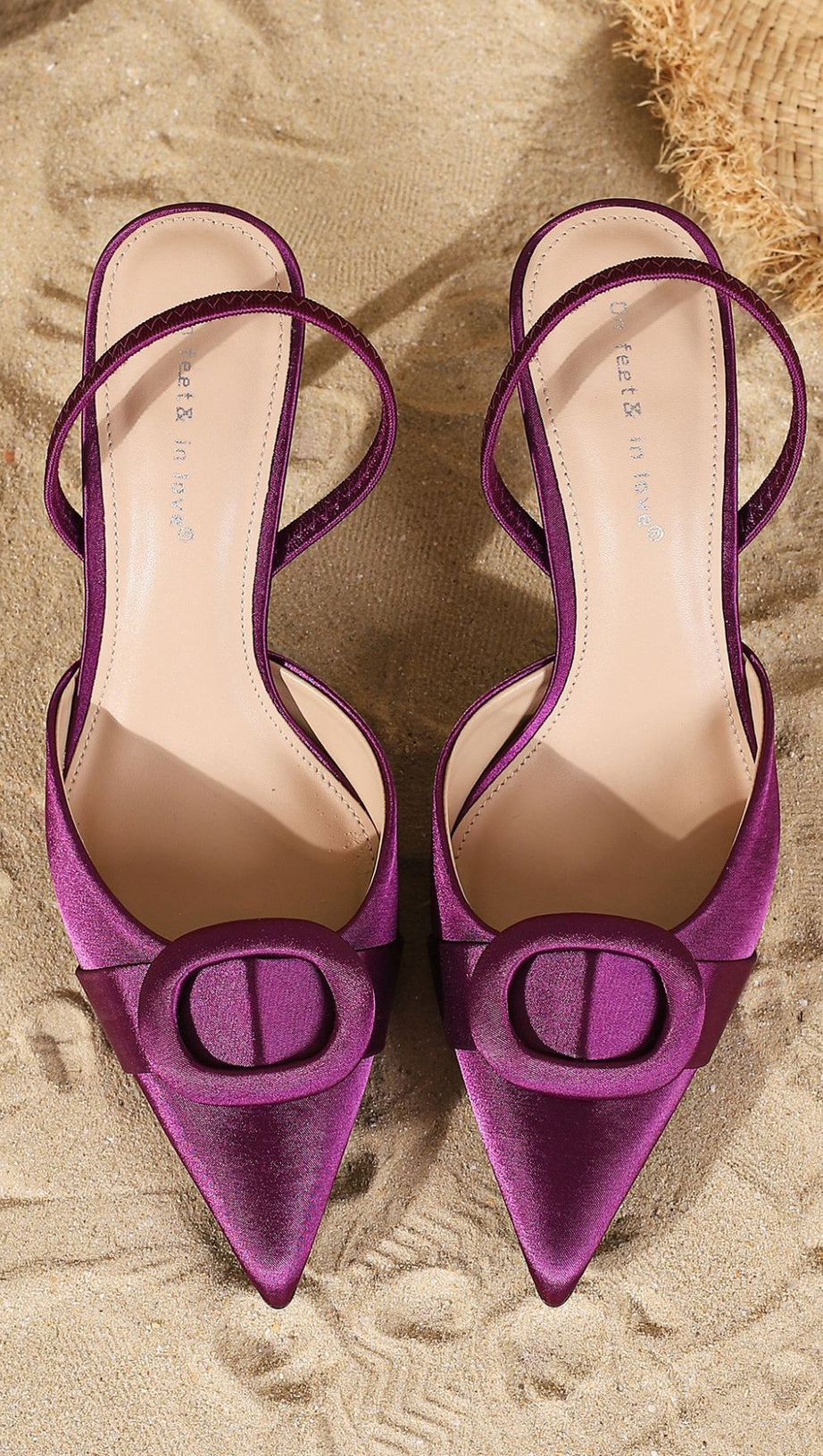 HAYDN APRICOT HOLLOWOUT MULES - ELEGANT POINTED TOE SLIDE SANDALS FOR WOMEN