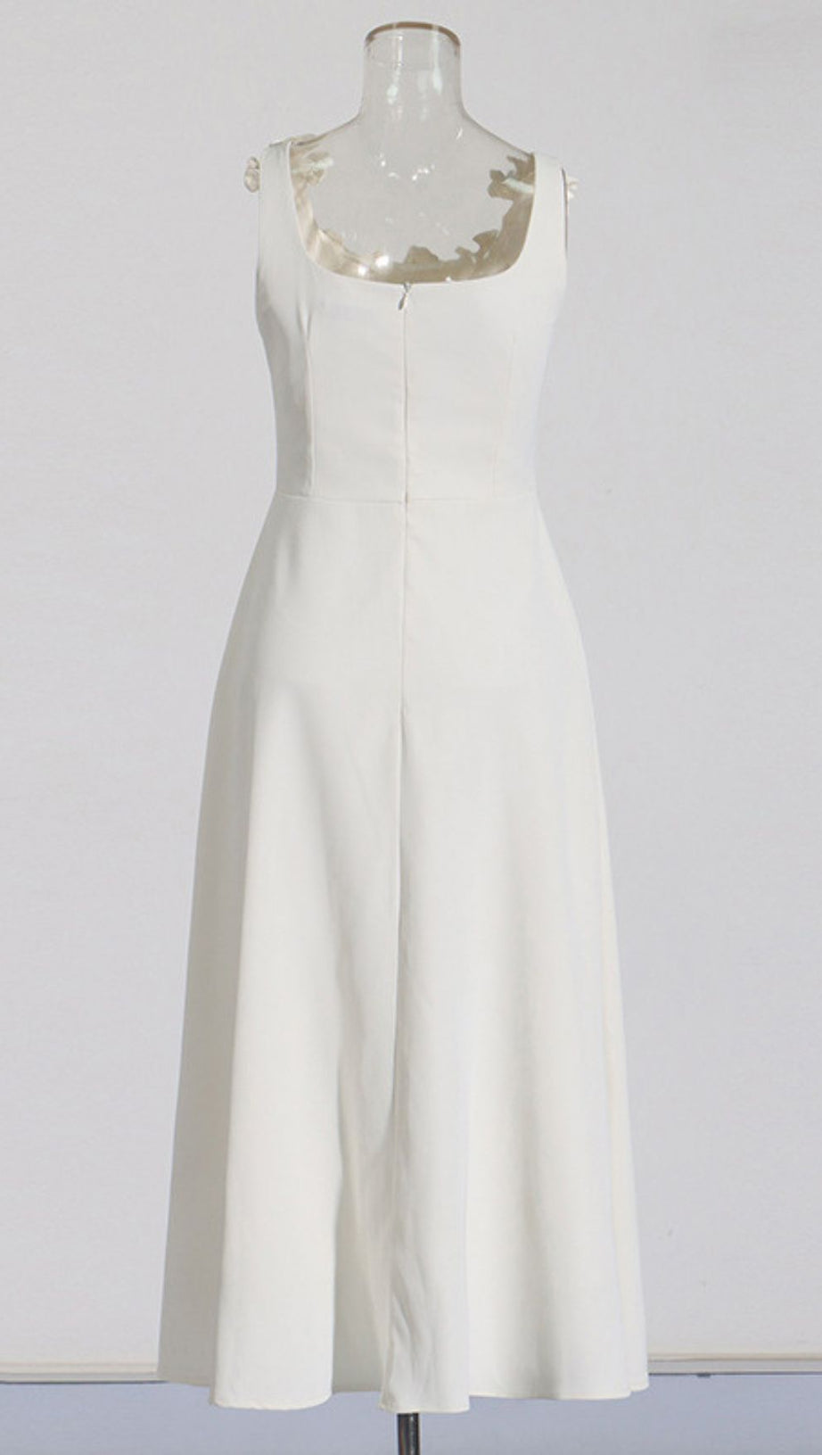 Janan White Floral Midi Dress - Elegant, Romantic & Perfect for Special Occasions