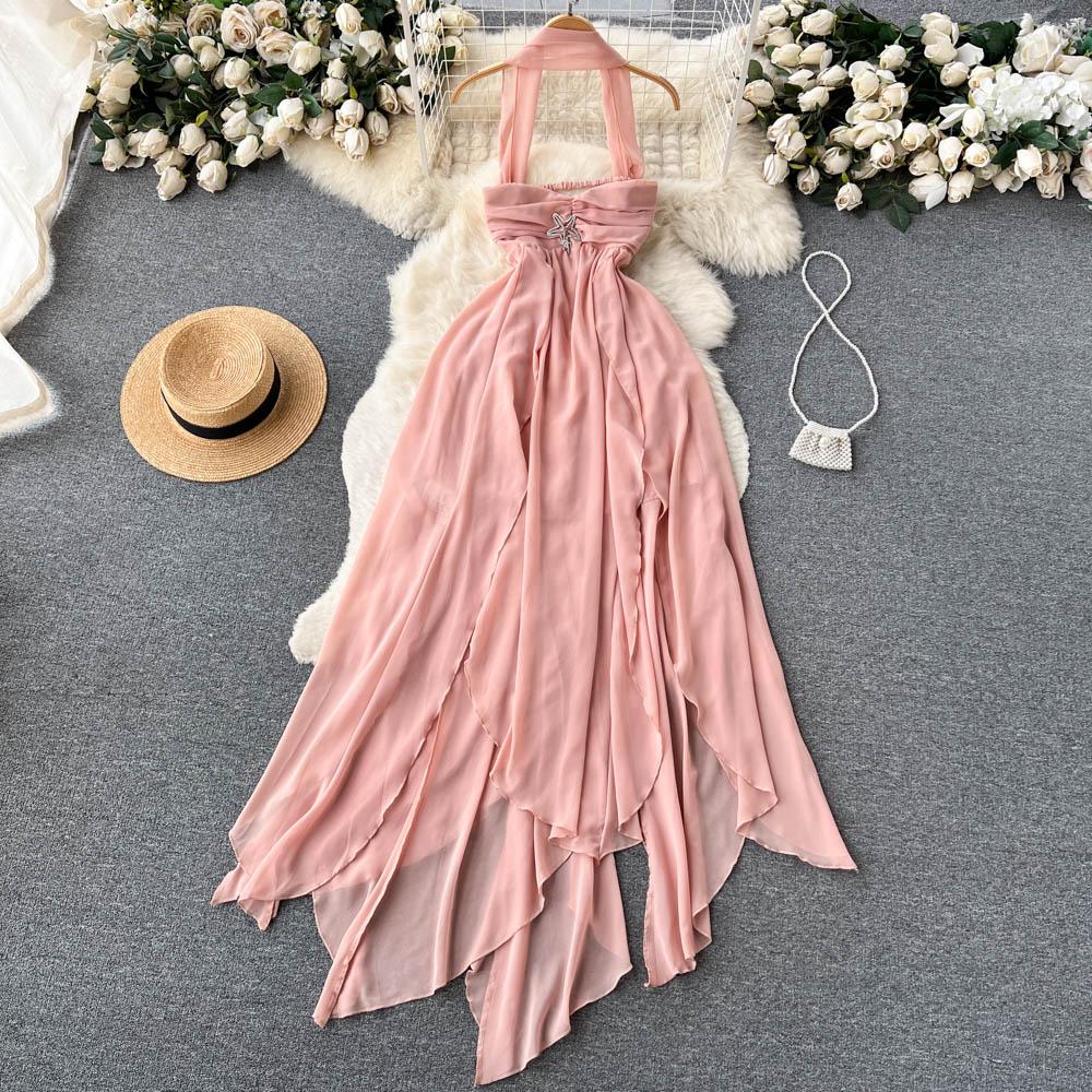 AIIZIE ELEGANT PINK STRAPLESS MAXI DRESS - product image