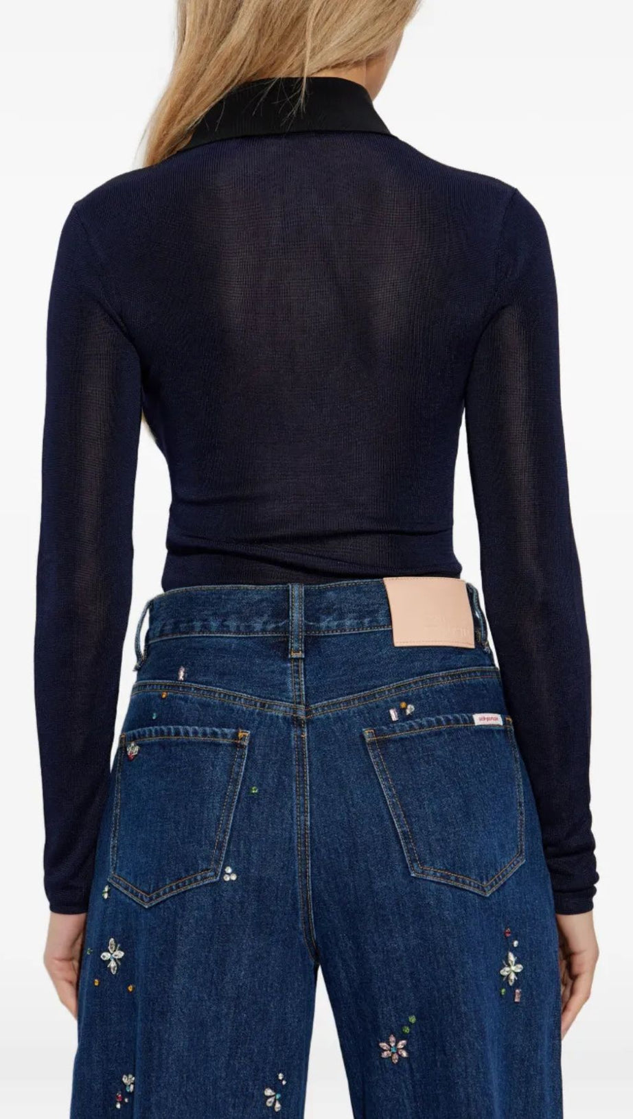 HILAL CHIC RIBBED KNIT GOLD-BUTTON BODYSUIT